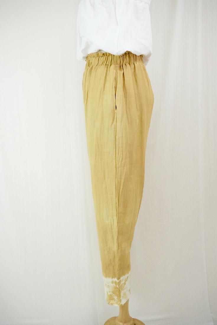 W gauze Lazy Pants “AntiqueGold”