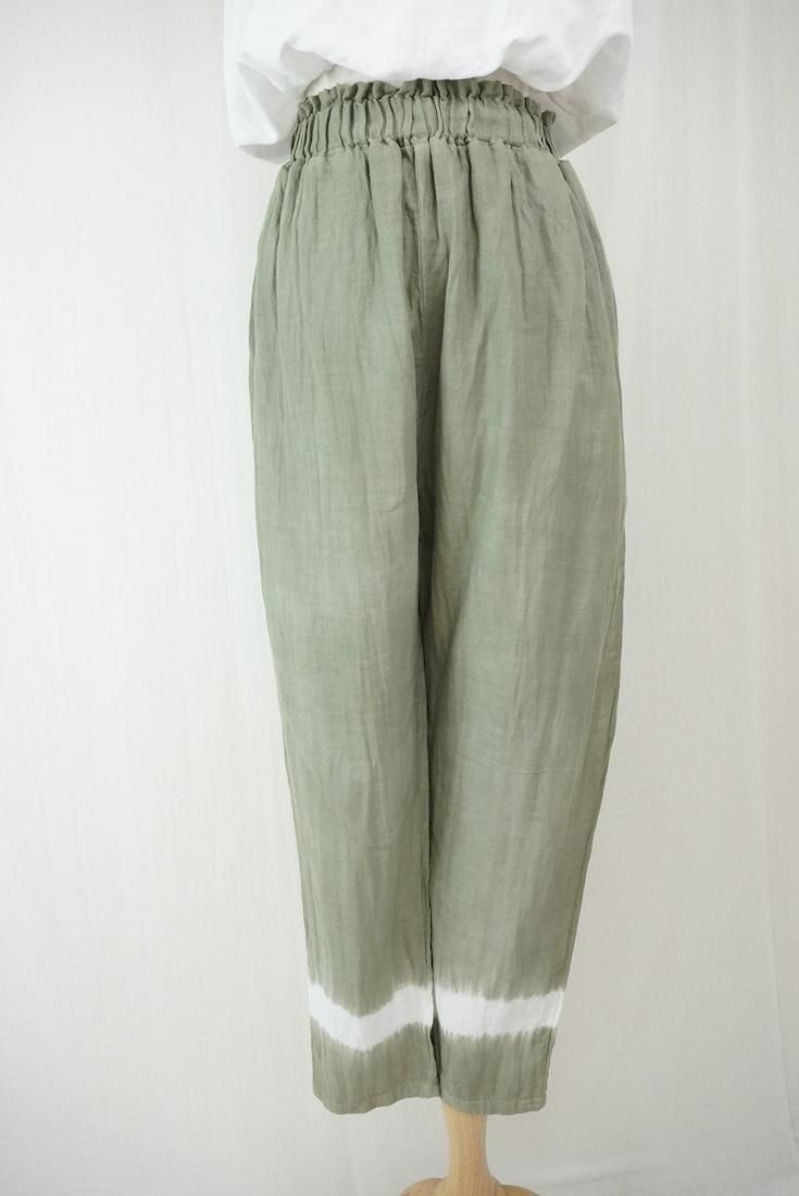 W gauze Lazy Pants “Greentea”