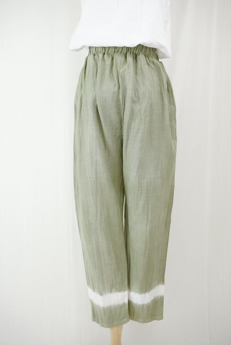 W gauze Lazy Pants “Greentea”