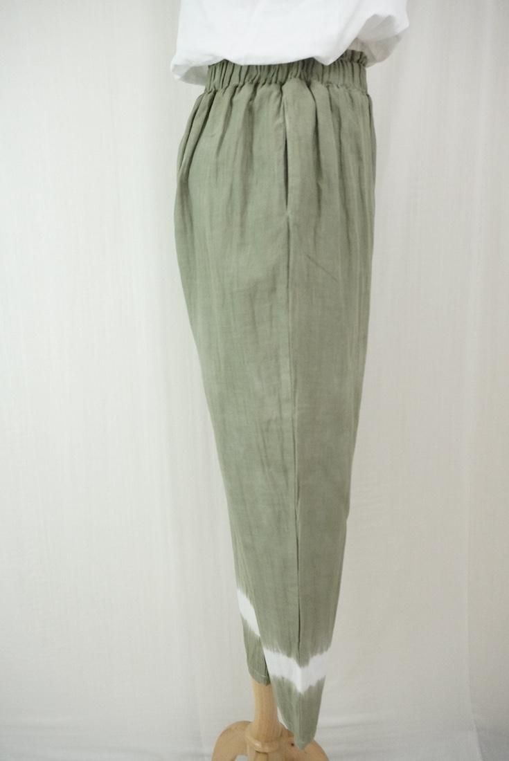 W gauze Lazy Pants “Greentea”