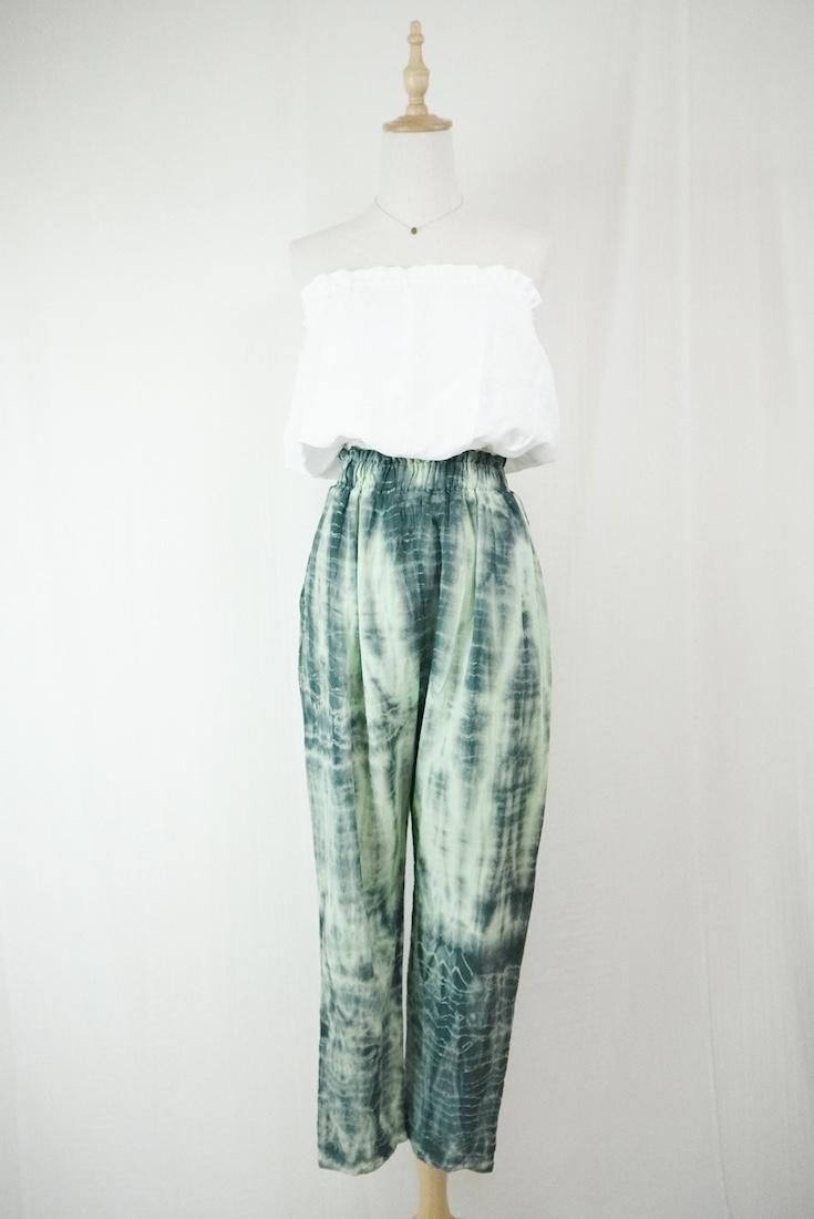 W gauze Lazy Pants Babyleaf x Black