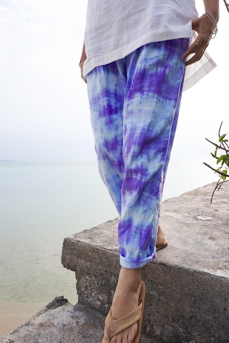 W gauze Lazy Pants Babyleaf x Black