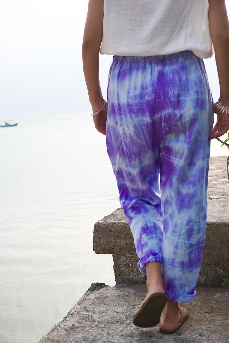 W gauze Lazy Pants Babyleaf x Black