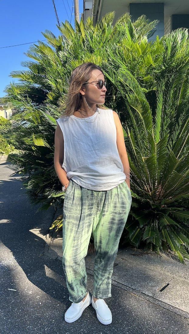 W gauze Lazy Pants Babyleaf x Black