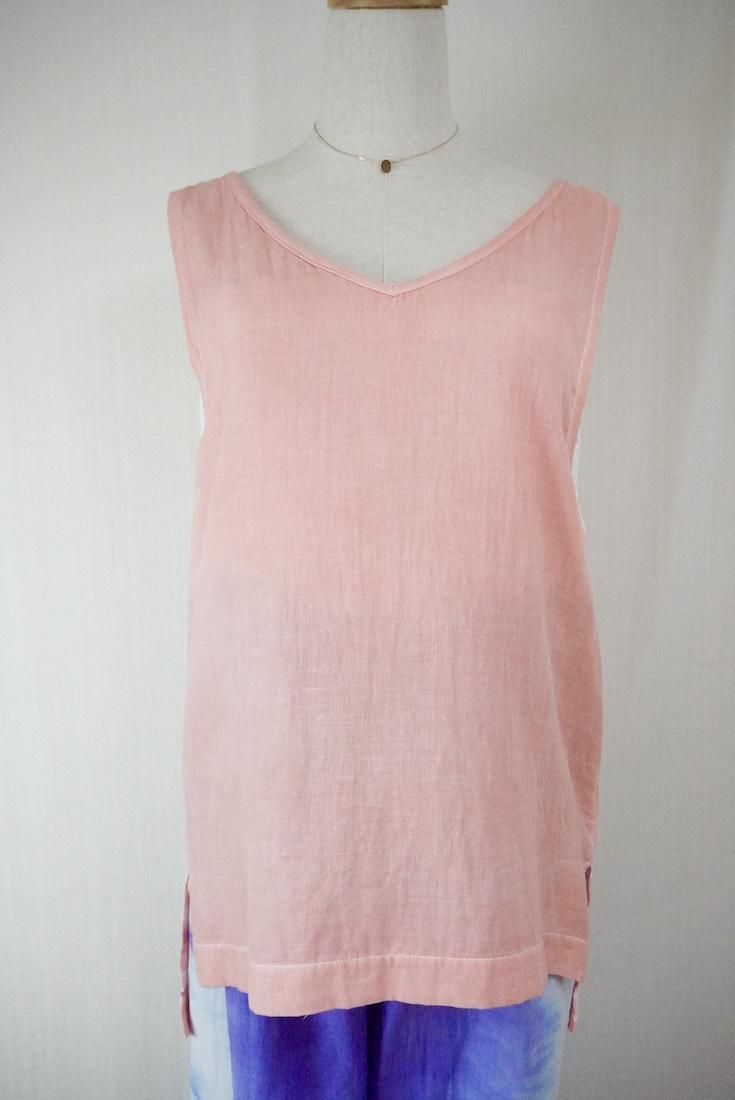W gauze 2Way Big tank Salmon