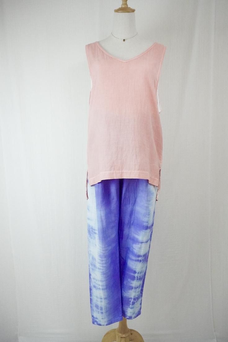W gauze 2Way Big tank Salmon
