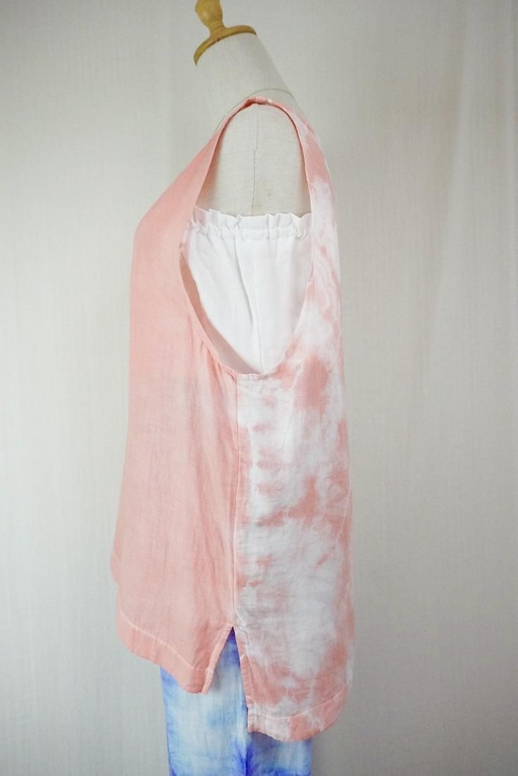 W gauze 2Way Big tank Salmon
