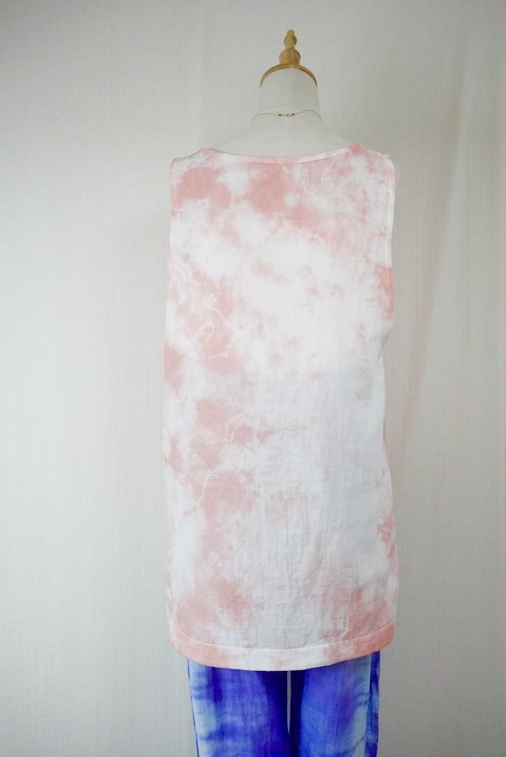 W gauze 2Way Big tank Salmon