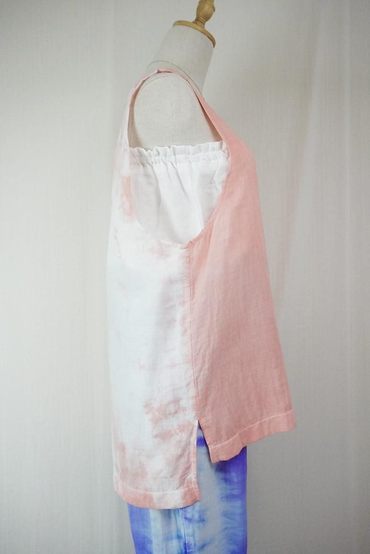 W gauze 2Way Big tank Salmon