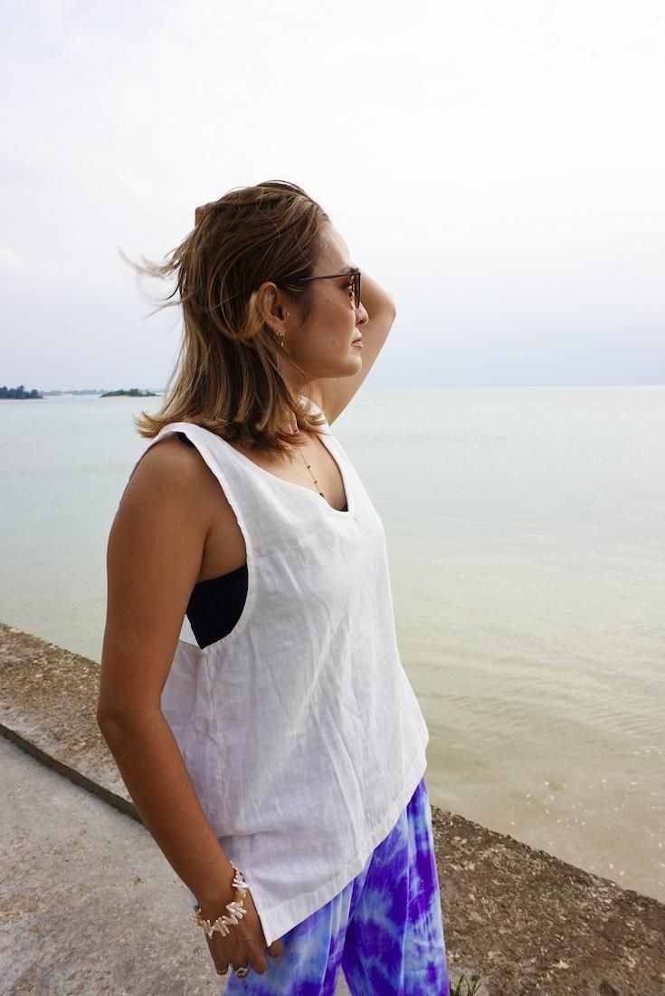 W gauze 2Way Big tank Sandybeach