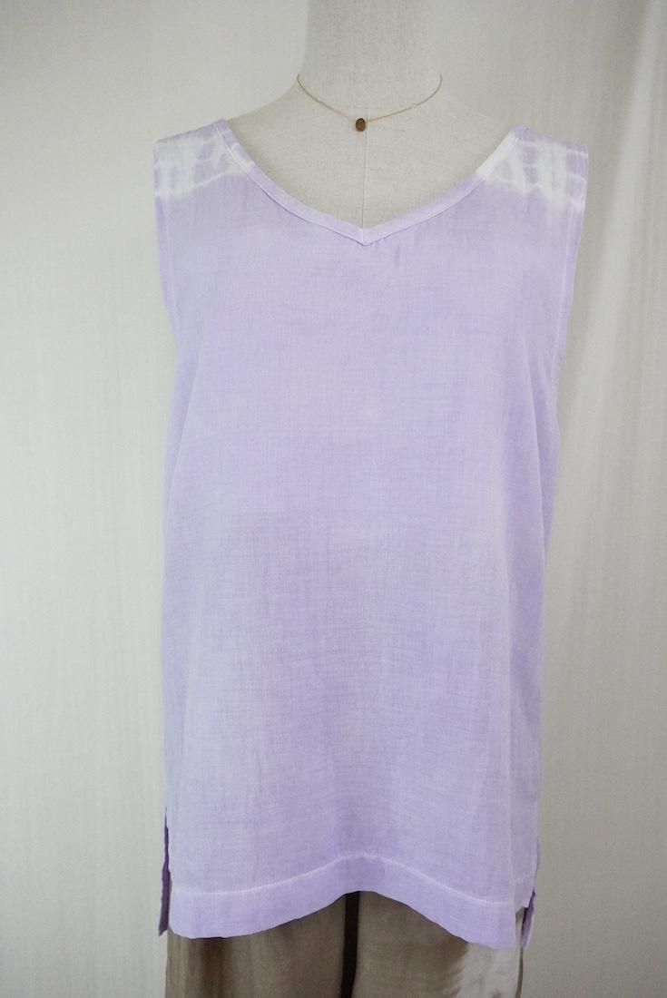 W gauze 2Way Big tank Lilac