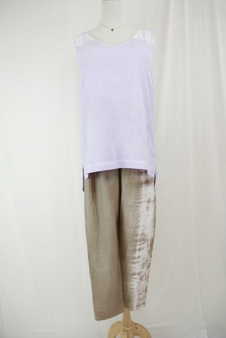W gauze 2Way Big tank Lilac