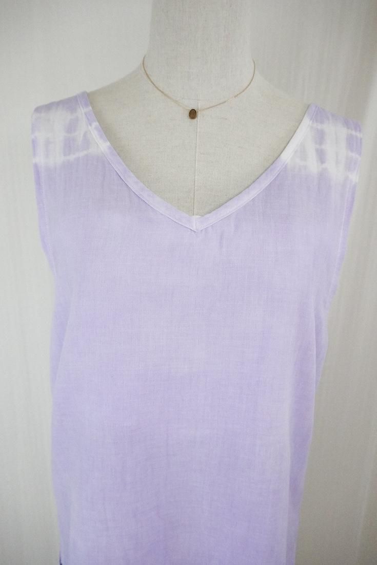 W gauze 2Way Big tank Lilac