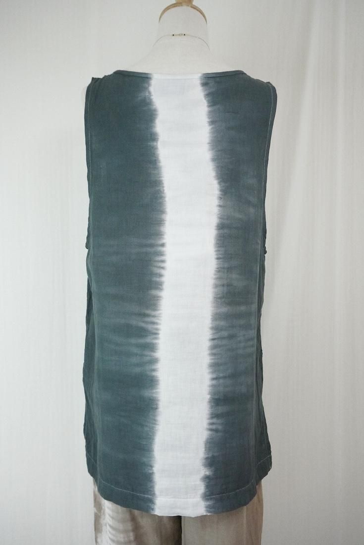 W gauze 2Way Big tank Black x Lightgray