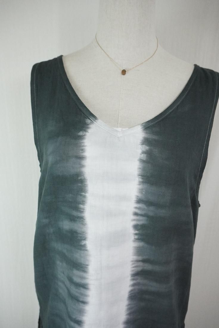 W gauze 2Way Big tank Black x Lightgray