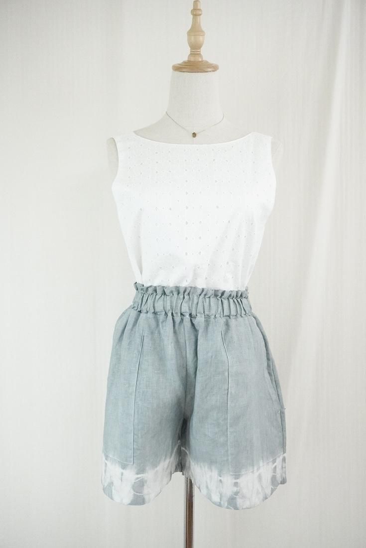 Japan Linen  Easy Shorts Gray