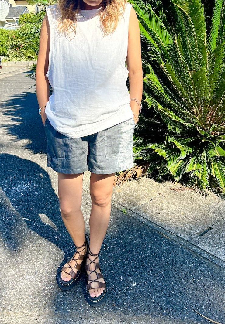 Japan Linen  Easy Shorts Black