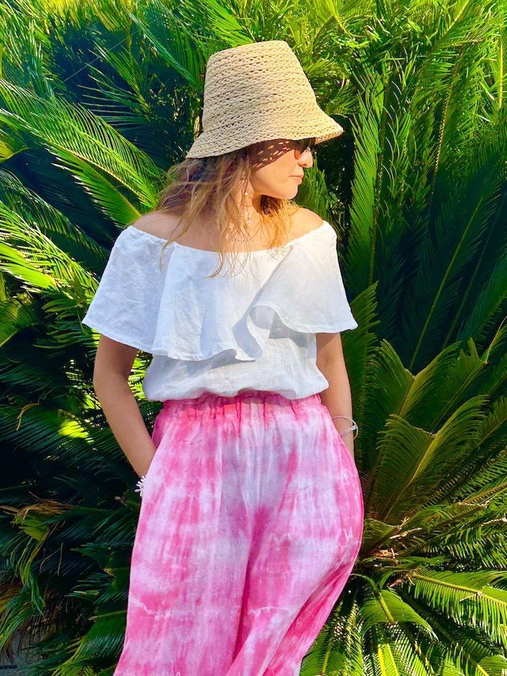 W-gauze Off shoulder top 