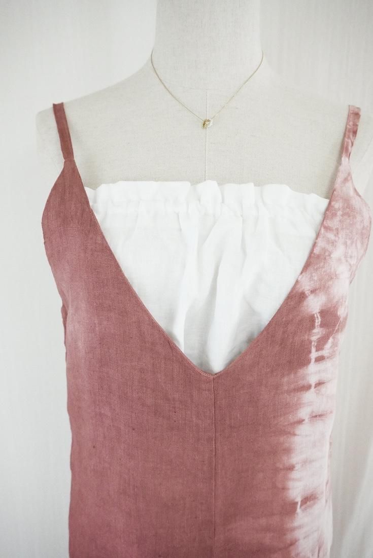 French Linen Long Rompers Bordeaux