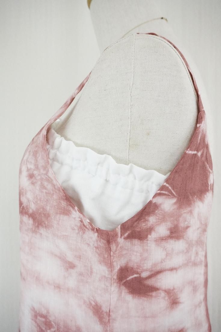 French Linen Long Rompers Bordeaux