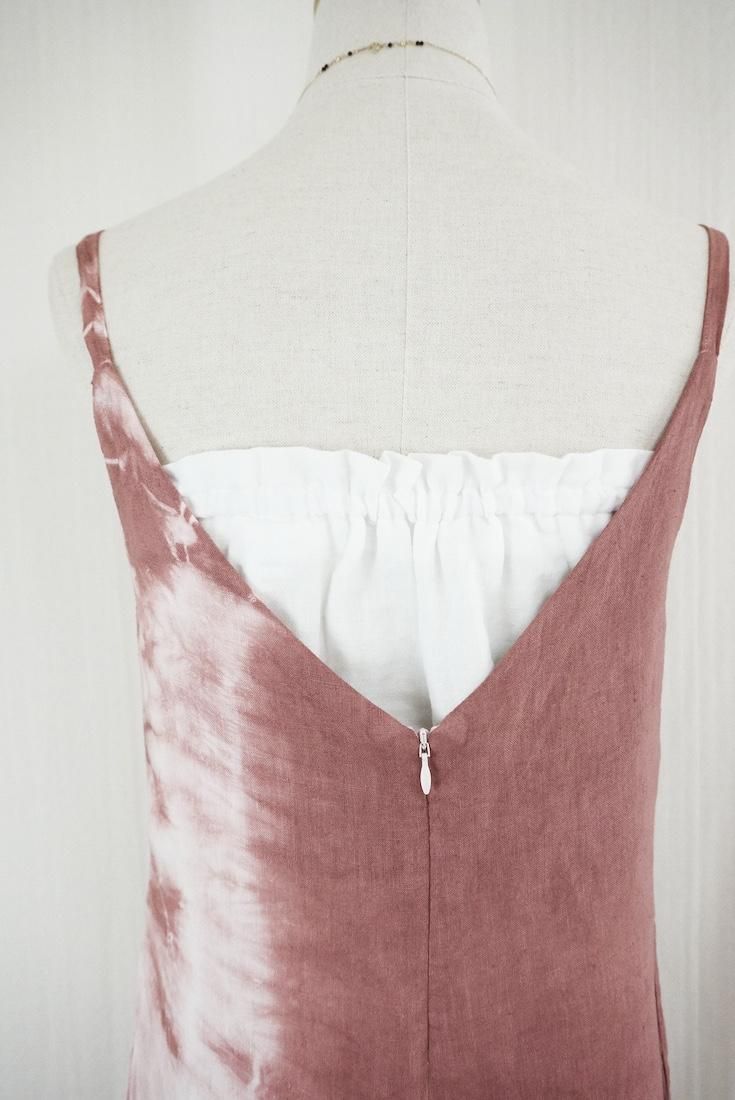 French Linen Long Rompers Bordeaux