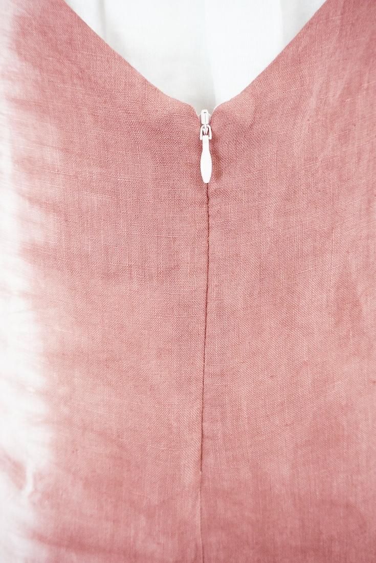 French Linen Long Rompers Bordeaux