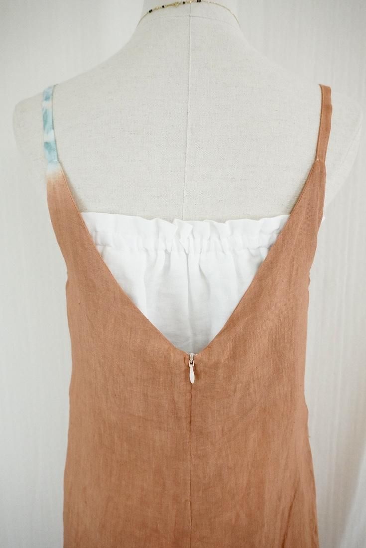 French Linen Long Rompers Terracotta x VintageBlue