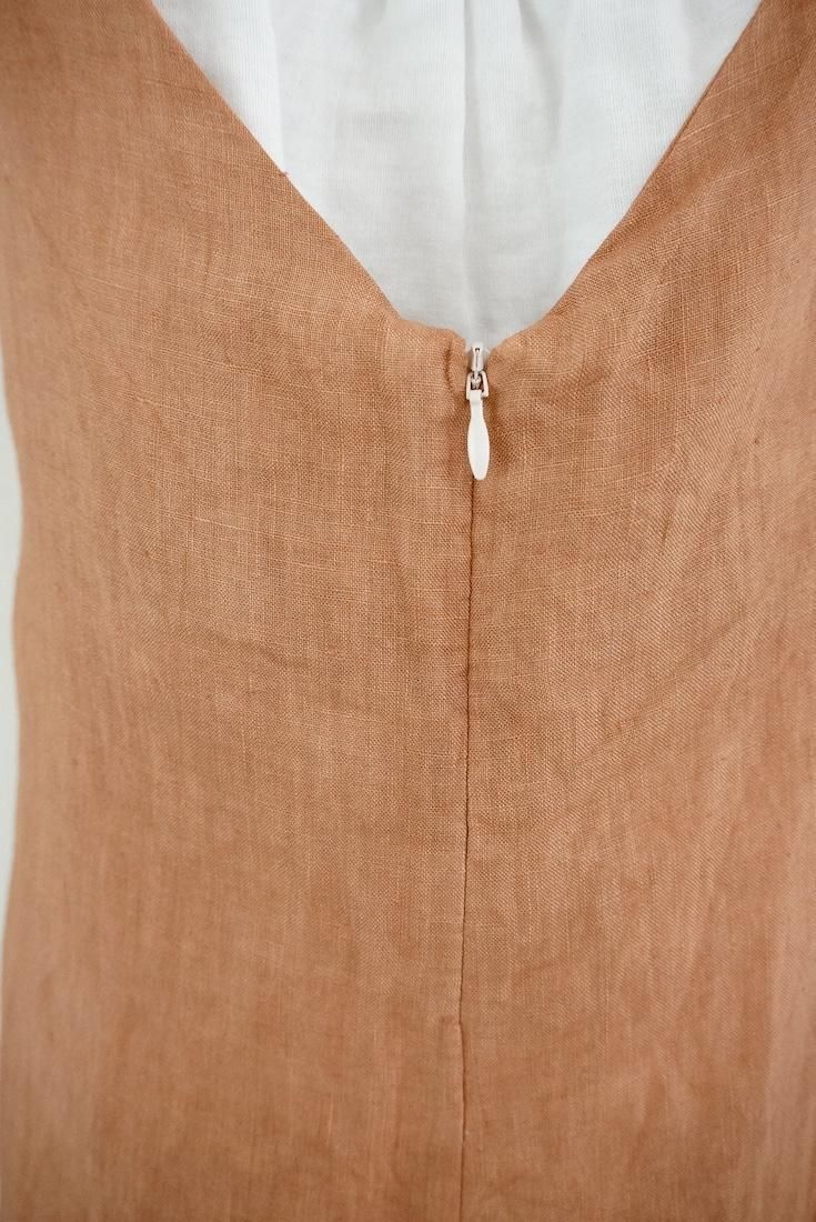 French Linen Long Rompers Terracotta x VintageBlue