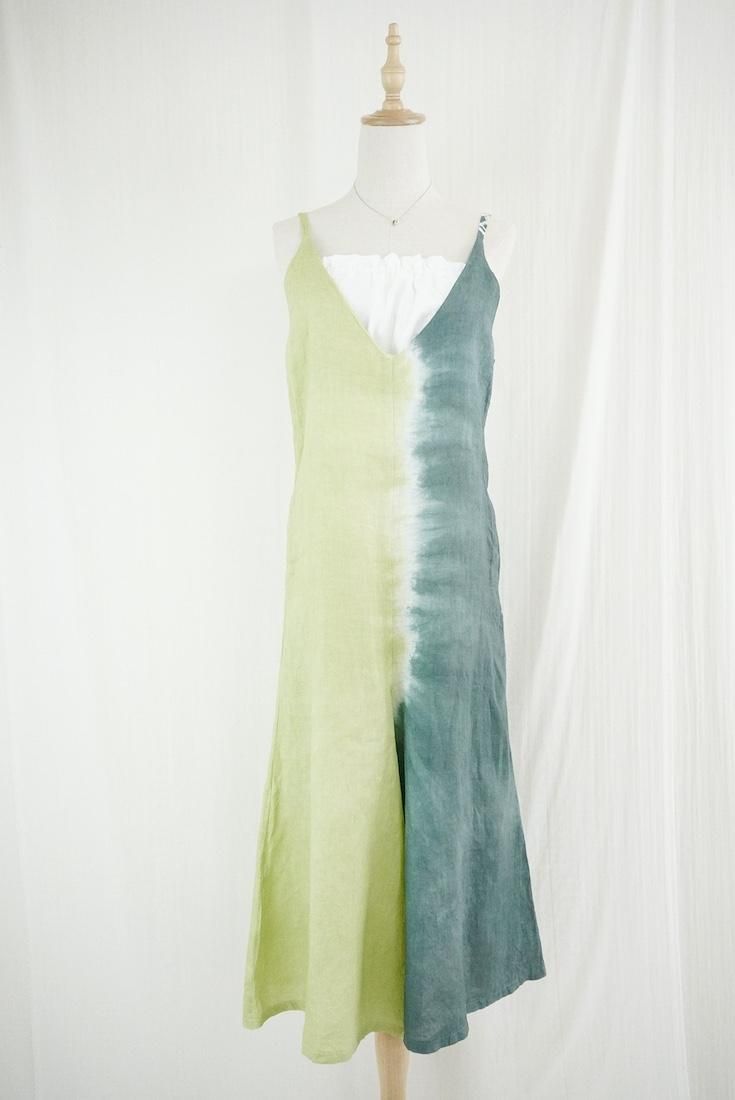 French Linen Long Rompers Ivy x Olive
