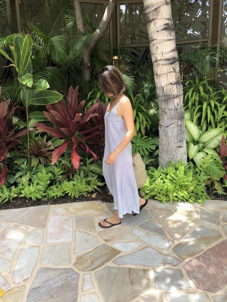 French Linen Long Rompers Ivy x Olive