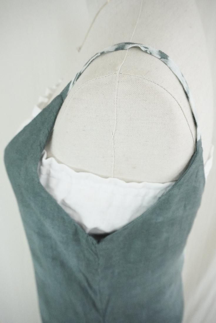 French Linen Long Rompers Ivy x Olive