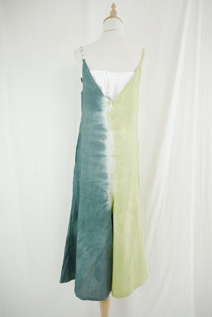 French Linen Long Rompers Ivy x Olive