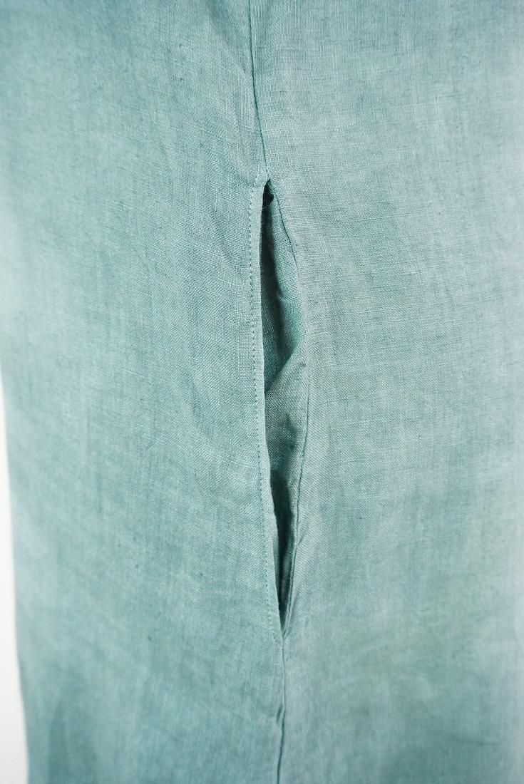 French Linen Long Rompers Ivy x Olive