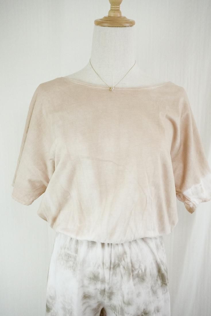 Cotton Tee in long pants Sandybeach x Greige 