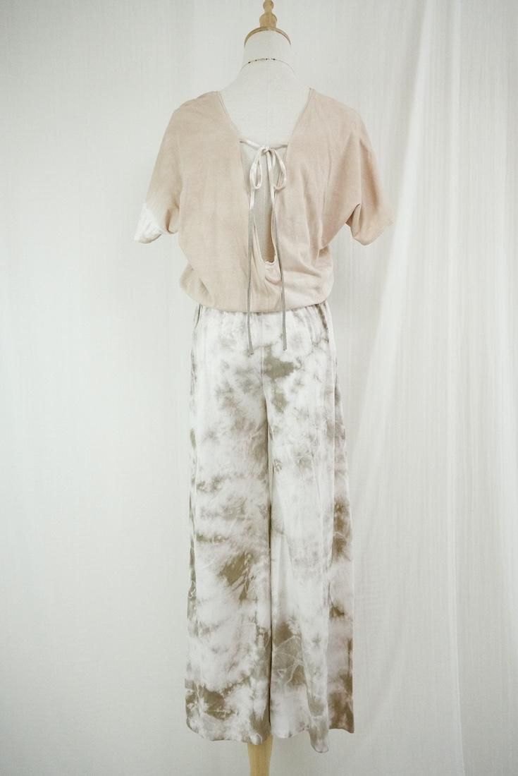 Cotton Tee in long pants Sandybeach x Greige 