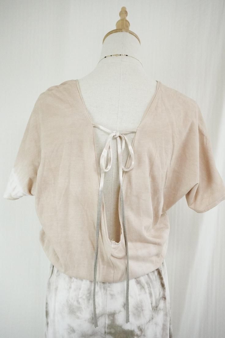 Cotton Tee in long pants Sandybeach x Greige 