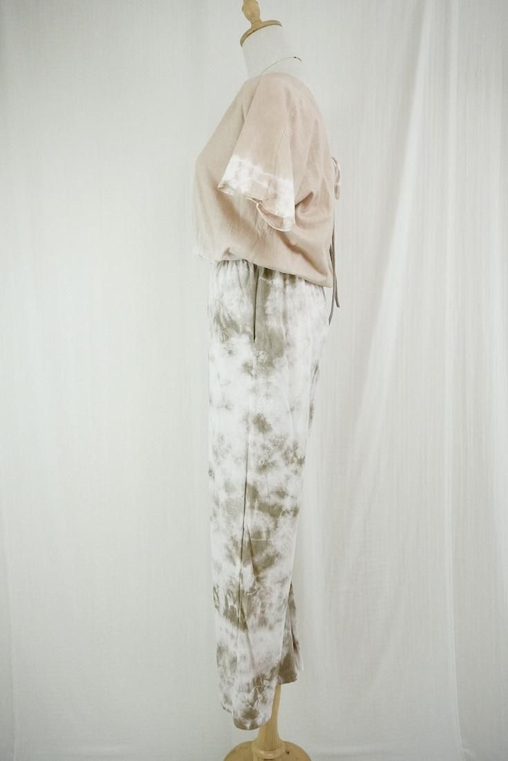 Cotton Tee in long pants Sandybeach x Greige 