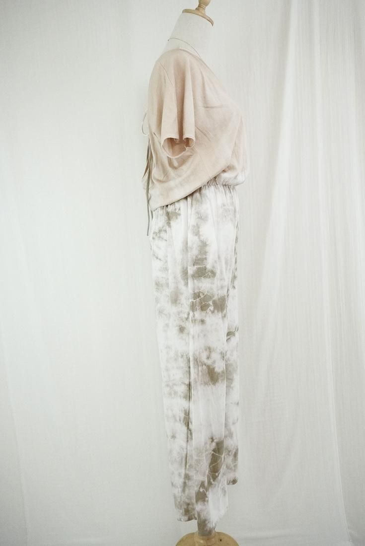 Cotton Tee in long pants Sandybeach x Greige 