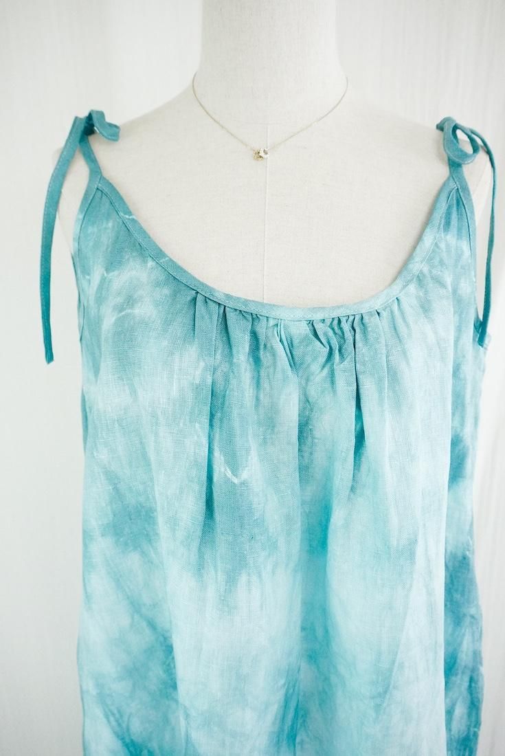 Japan Linen Ribbon camisole op Under the sea
