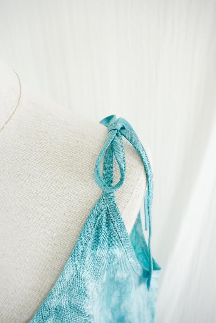 Japan Linen Ribbon camisole op Under the sea