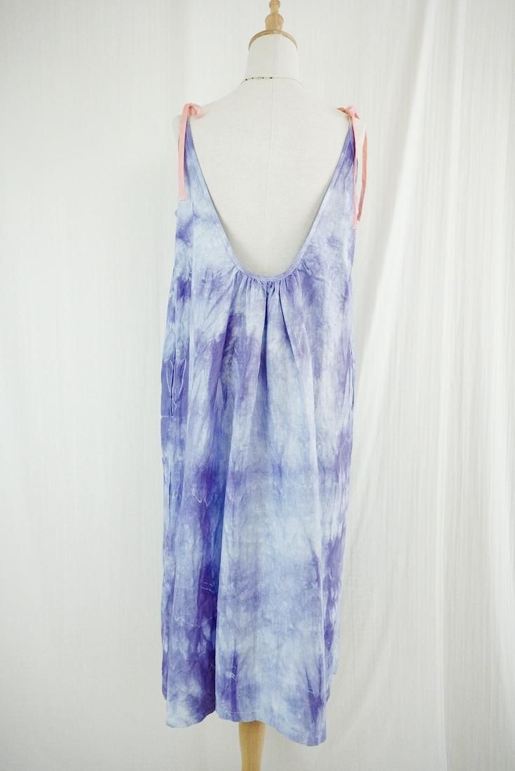 Japan Linen Ribbon camisole op Lavender x Salmon
