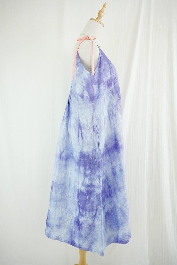 Japan Linen Ribbon camisole op Lavender x Salmon