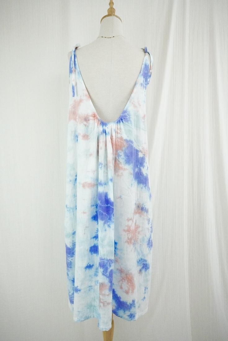 W gauze Ribbon camisole op Hydrangea x Salmon x IceMint