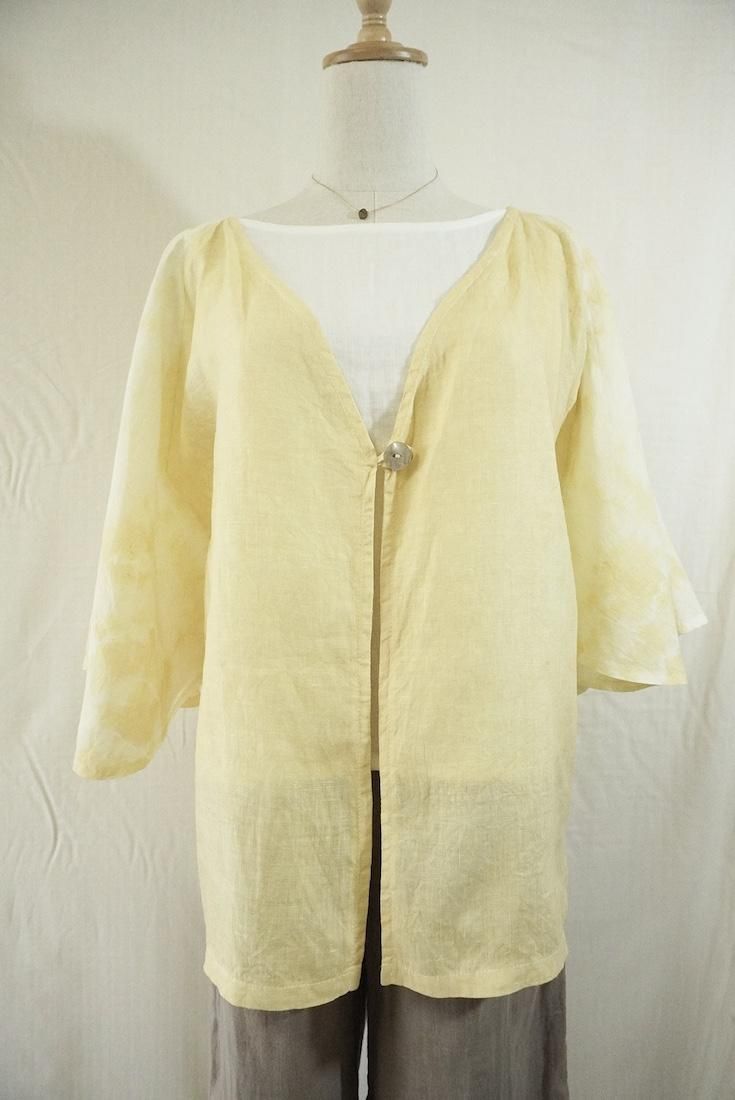 French Linen Flare Cardigan Custard