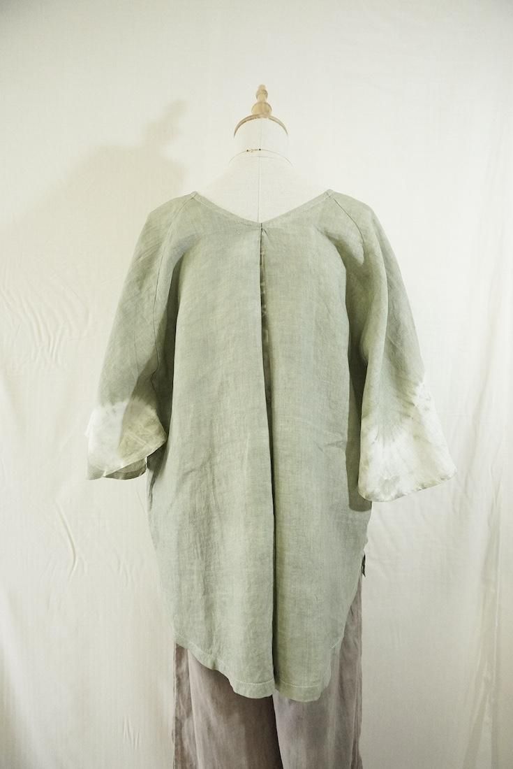 French Linen Flare Cardigan Greentea