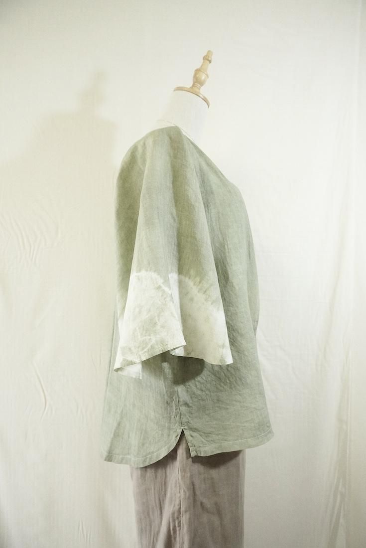 French Linen Flare Cardigan Greentea