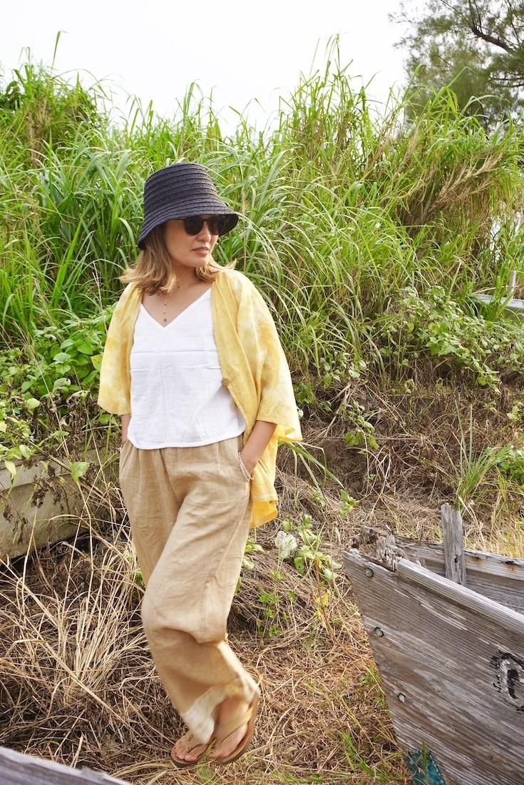 French Linen Flare Cardigan Greentea
