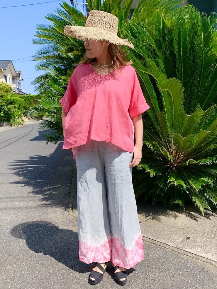 French Linen Relax Top Pink!Pink!Pink! 