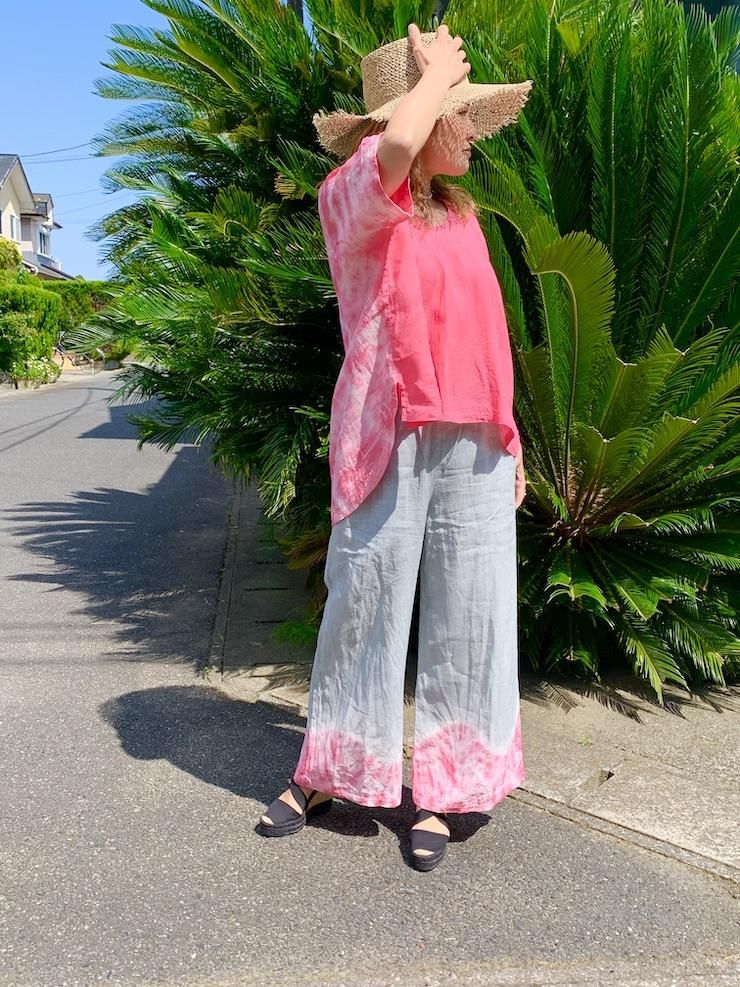 French Linen Relax Top Pink!Pink!Pink! 