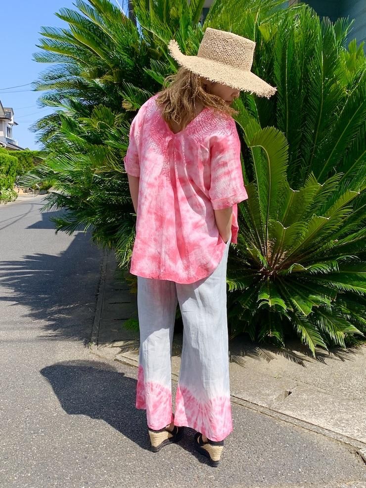 French Linen Relax Top Pink!Pink!Pink! 